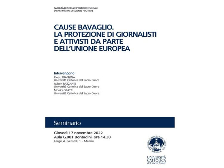 CAUSE BAVAGLIO, LA PROTEZIONE DI GIORNALISTI E ATTIVISTI DA PARTE DELL’UE