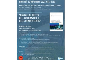 IL 22 NOVEMBRE PRESENTAZIONE A ROMA DEL MANUALE DEL PROF.RUBEN RAZZANTE