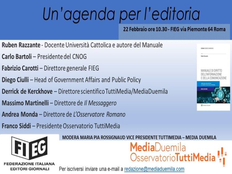 UN’AGENDA PER L’EDITORIA