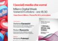 MILANO DIGITAL WEEK, IL 6 OTTOBRE PRESENTAZIONE DE “I (SOCIAL) MEDIA CHE VORREI”
