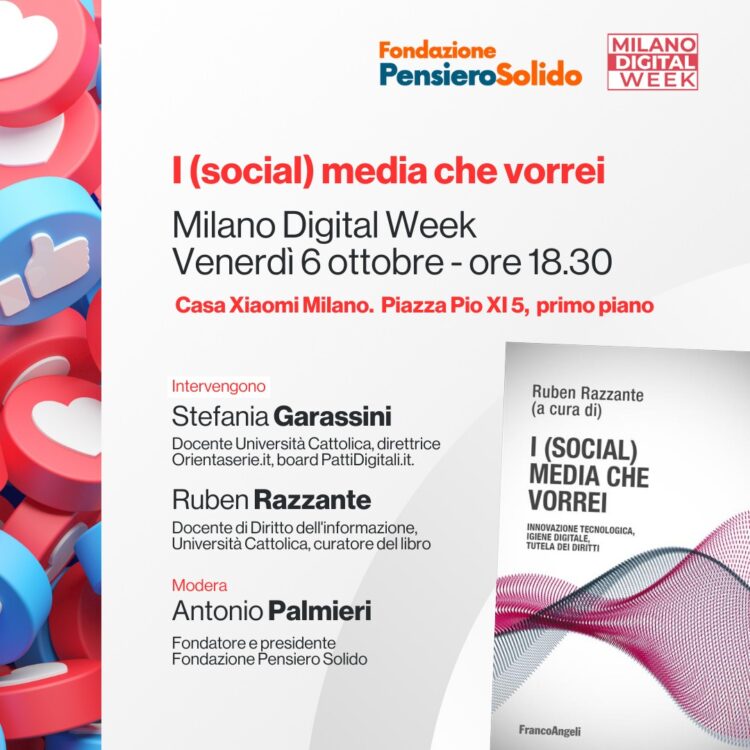 MILANO DIGITAL WEEK, IL 6 OTTOBRE PRESENTAZIONE DE “I (SOCIAL) MEDIA CHE VORREI”