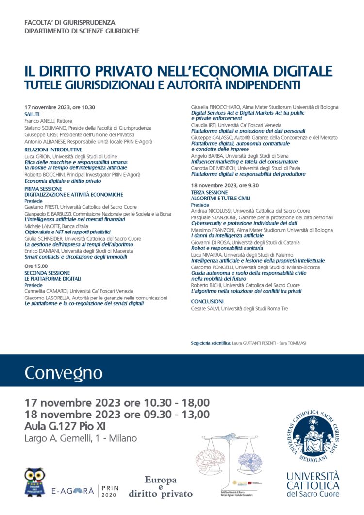 IL DIRITTO PRIVATO NELL’ECONOMIA DIGITALE, TUTELE GIURISDIZIONALI E AUTORITÀ INDIPENDENTI