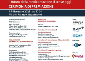 TRASPARENZA E SOSTENIBILITÀ AL CENTRO DELL’OSCAR DI BILANCIO