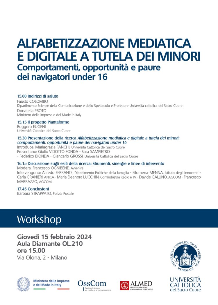 “ALFABETIZZAZIONE MEDIATICA E DIGITALE A TUTELA DEI MINORI”